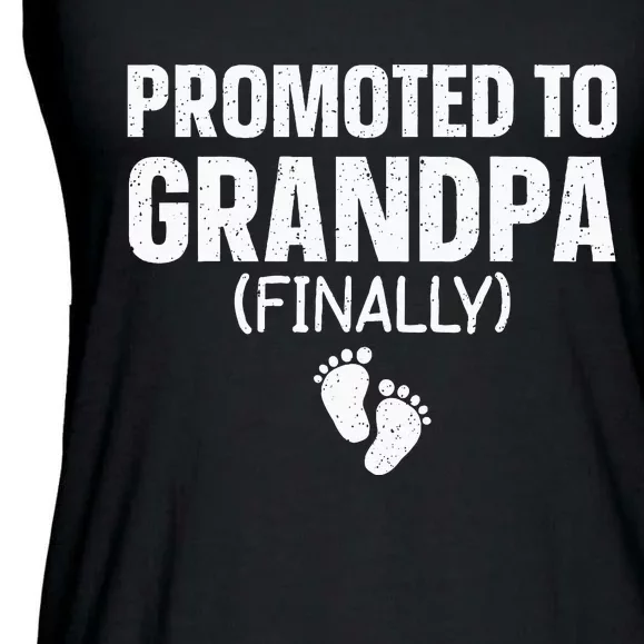 Promoted To Grandpa Art For Grandfather To Be Grandpa Ladies Essential Flowy Tank