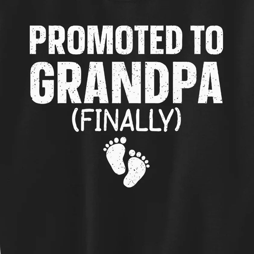 Promoted To Grandpa Art For Grandfather To Be Grandpa Kids Sweatshirt