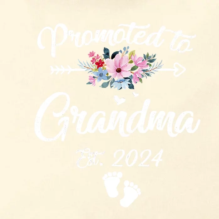 Promoted To Grandma 2024 First Time New Grandma Pregnancy Zip Tote Bag