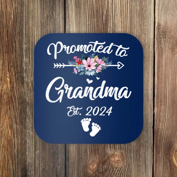 Promoted To Grandma 2024 First Time New Grandma Pregnancy Coaster