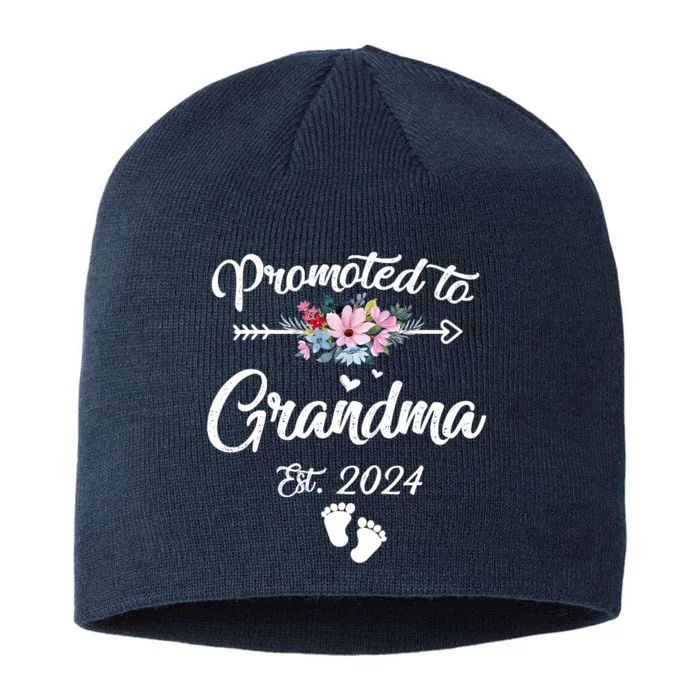 Promoted To Grandma 2024 First Time New Grandma Pregnancy 8 1/2in Sustainable Knit Beanie