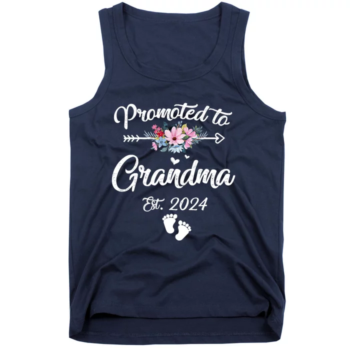 Promoted To Grandma 2024 First Time New Grandma Pregnancy Tank Top