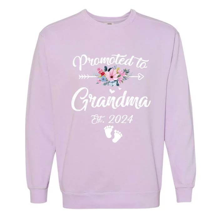 Promoted To Grandma 2024 First Time New Grandma Pregnancy Garment-Dyed Sweatshirt