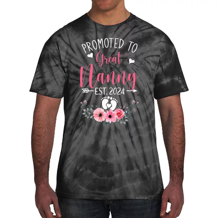 Promoted To Great Nanny Est 2024 Mothers Day Tie-Dye T-Shirt