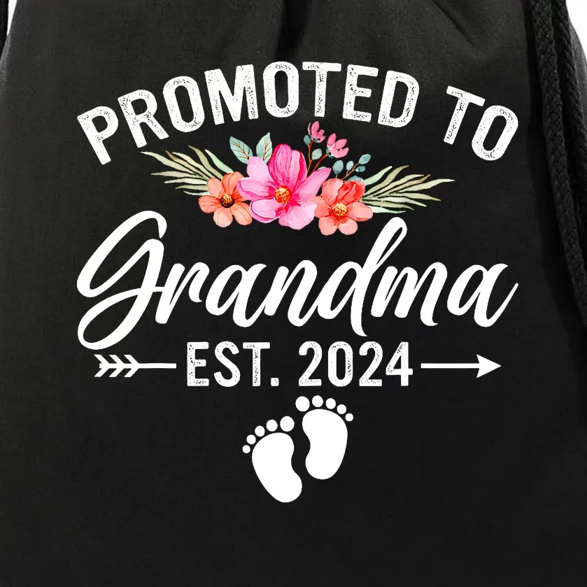 Promoted To Grandma 2024 First Time New Grandma Pregnancy Drawstring Bag