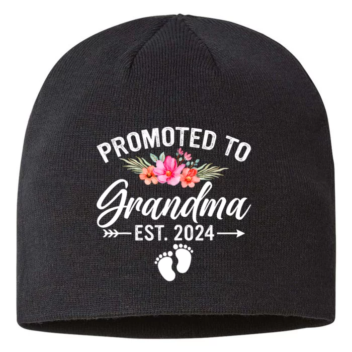 Promoted To Grandma 2024 First Time New Grandma Pregnancy 8 1/2in Sustainable Knit Beanie