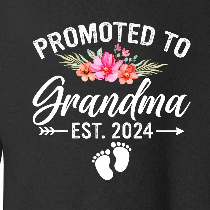 Promoted To Grandma 2024 First Time New Grandma Pregnancy Toddler Sweatshirt