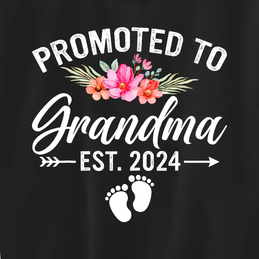 Promoted To Grandma 2024 First Time New Grandma Pregnancy Kids Sweatshirt