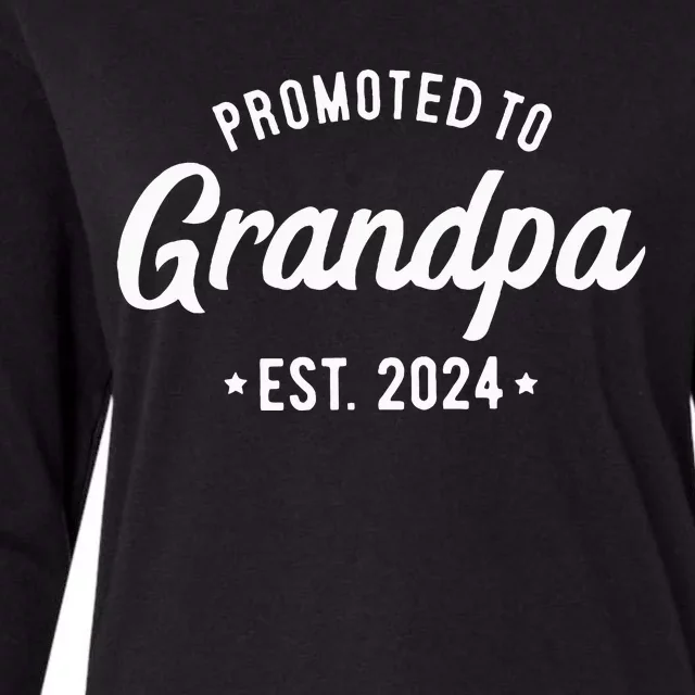 Promoted To Grandpa 2024 Soon To Be Grandfather New Grandpa Womens Cotton Relaxed Long Sleeve T-Shirt