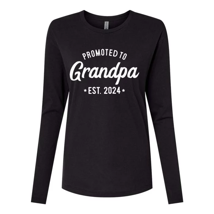 Promoted To Grandpa 2024 Soon To Be Grandfather New Grandpa Womens Cotton Relaxed Long Sleeve T-Shirt