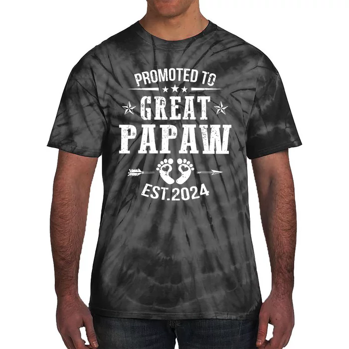 Promoted To Great Papaw Est 2024 Soon To Be Papaw Tie-Dye T-Shirt