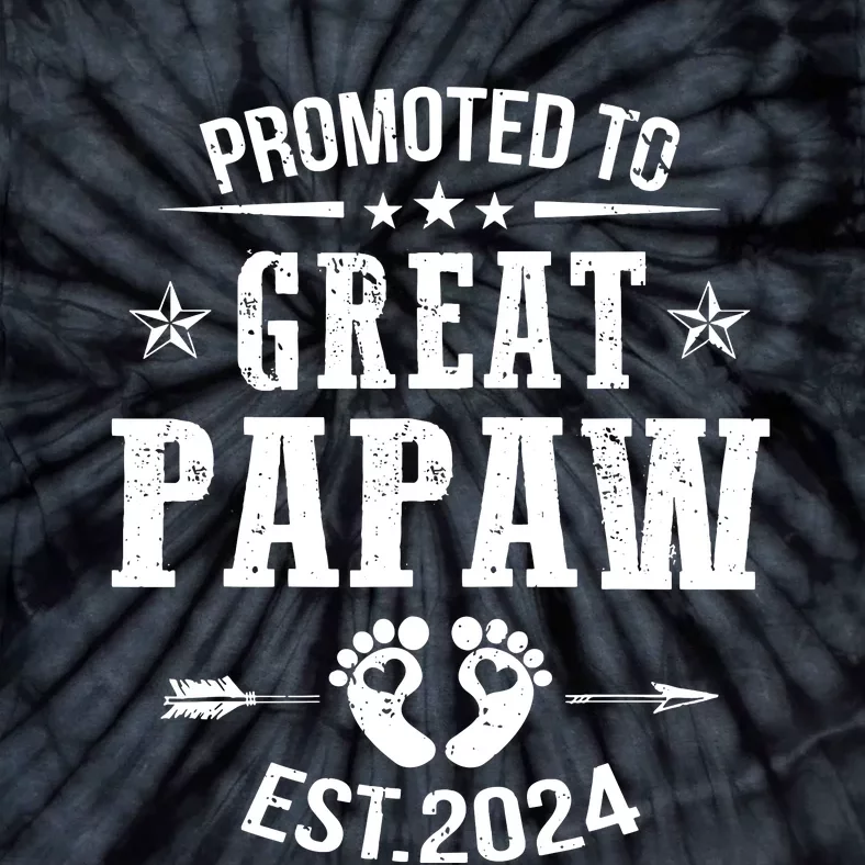 Promoted To Great Papaw Est 2024 Soon To Be Papaw Tie-Dye T-Shirt