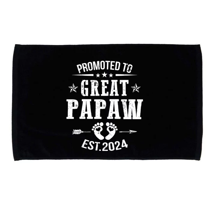 Promoted To Great Papaw Est 2024 Soon To Be Papaw Microfiber Hand Towel