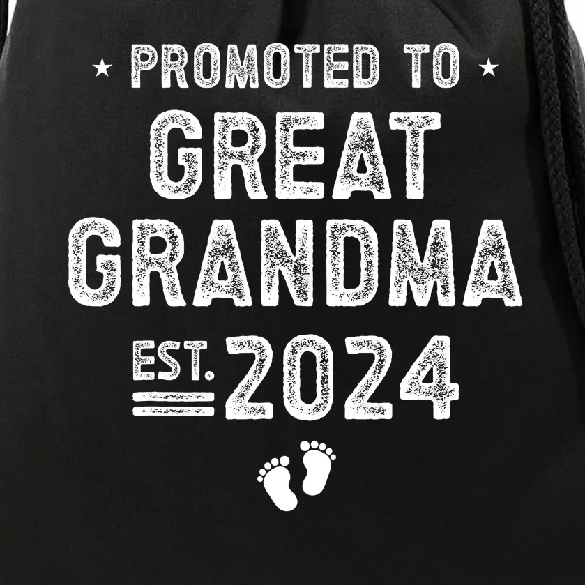 Promoted To Great Grandma 2024 Soon To Be Great Grandma Drawstring Bag