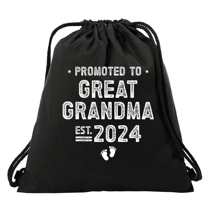 Promoted To Great Grandma 2024 Soon To Be Great Grandma Drawstring Bag