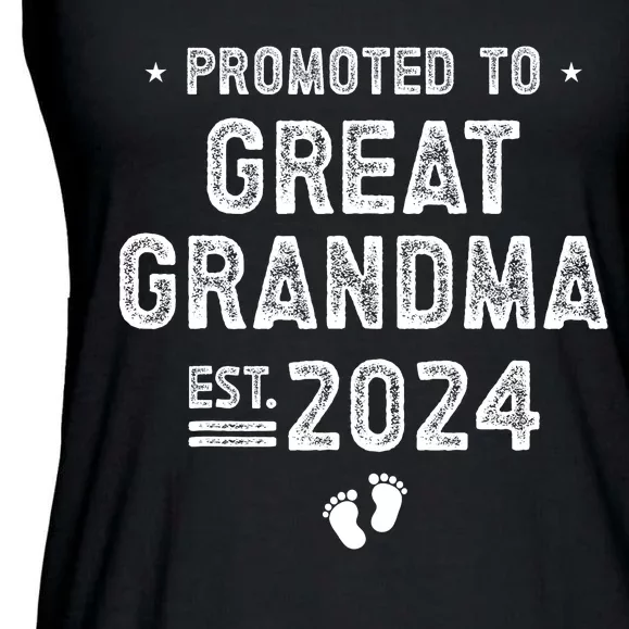 Promoted To Great Grandma 2024 Soon To Be Great Grandma Ladies Essential Flowy Tank