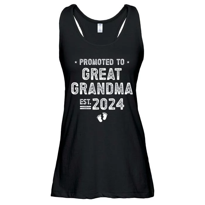 Promoted To Great Grandma 2024 Soon To Be Great Grandma Ladies Essential Flowy Tank