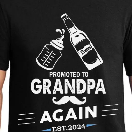 Promoted To Grandpa Again 2024 Pajama Set