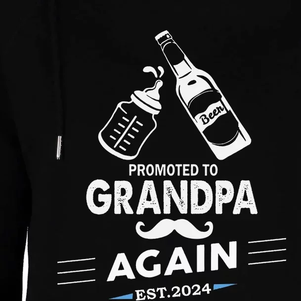 Promoted To Grandpa Again 2024 Womens Funnel Neck Pullover Hood