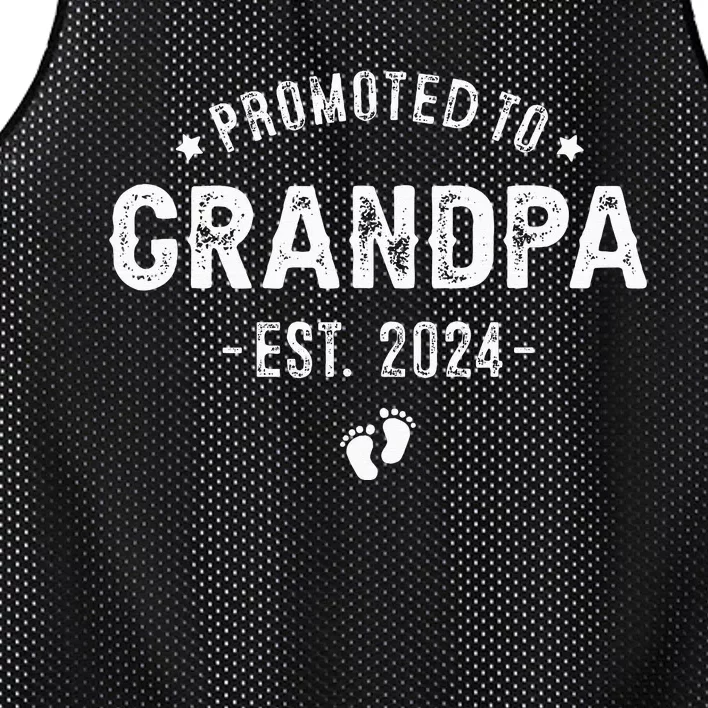 Promoted To Grandpa 2024 Soon To Be First Time Grandfather Mesh Reversible Basketball Jersey Tank