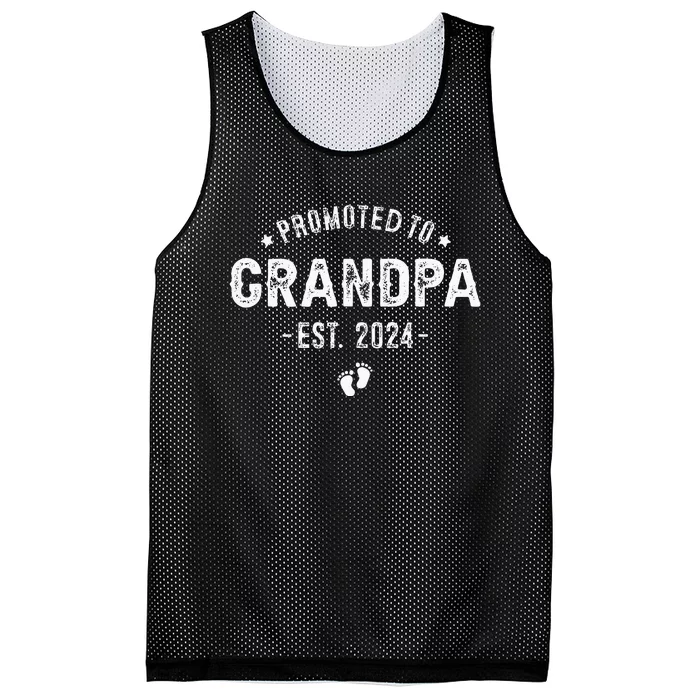 Promoted To Grandpa 2024 Soon To Be First Time Grandfather Mesh Reversible Basketball Jersey Tank