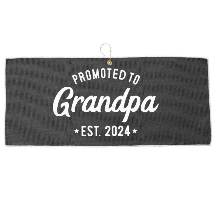 Promoted to Grandpa 2024 Soon to Be Grandfather New Grandpa Large Microfiber Waffle Golf Towel