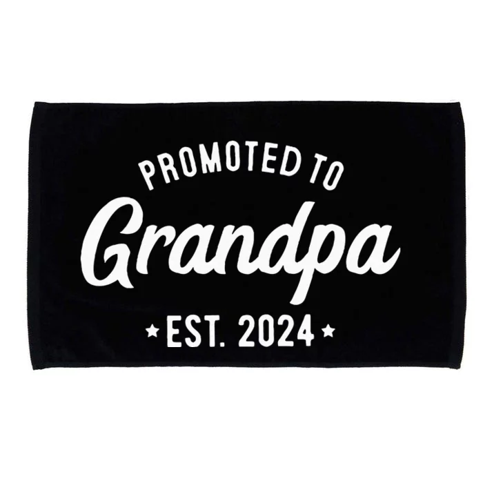 Promoted to Grandpa 2024 Soon to Be Grandfather New Grandpa Microfiber Hand Towel