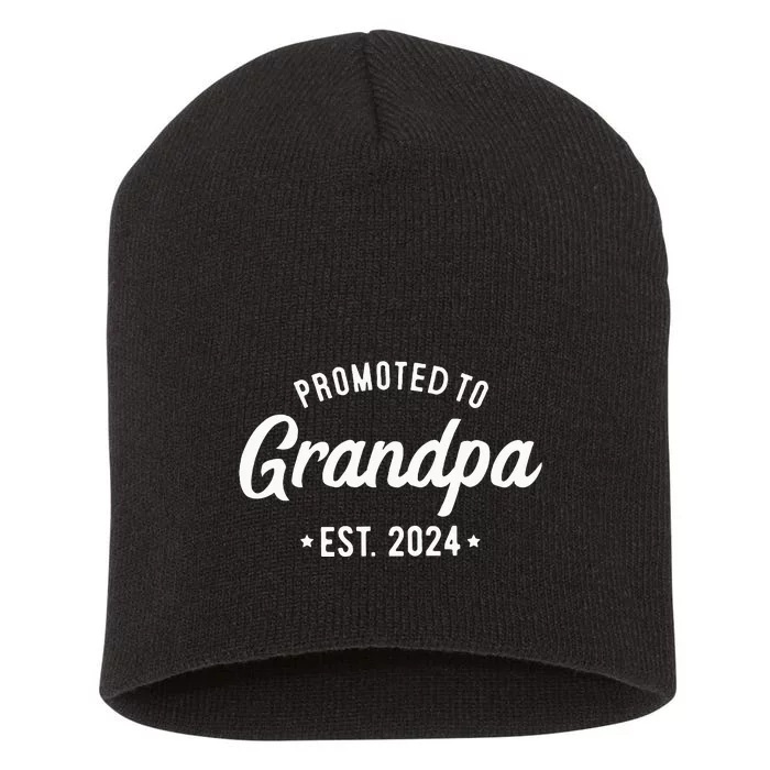 Promoted to Grandpa 2024 Soon to Be Grandfather New Grandpa Short Acrylic Beanie