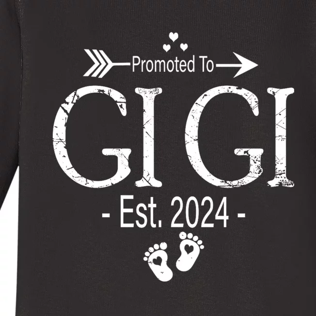 Promoted To Gigi 2024 New Mother Pregnancy Announcement Baby Long Sleeve Bodysuit