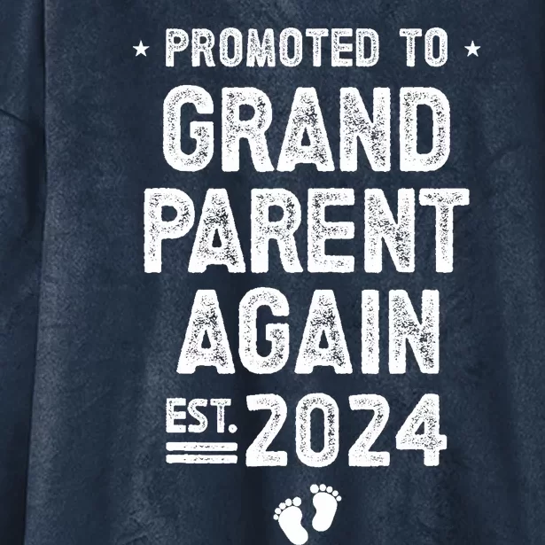 Promoted To Grandparents Again 2024 Soon To Be Grandparents Hooded Wearable Blanket