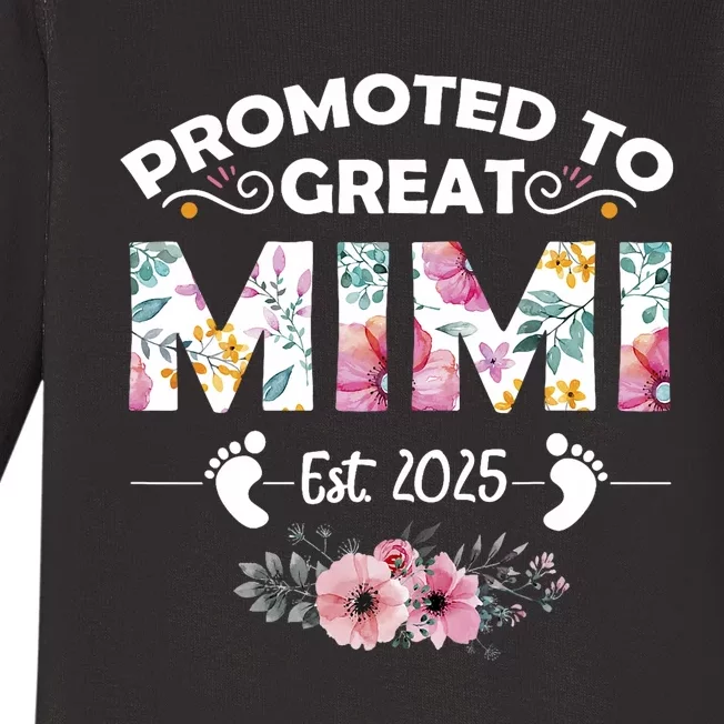 Promoted To Great Mimi Est 2025 First Time Mimi Baby Long Sleeve Bodysuit