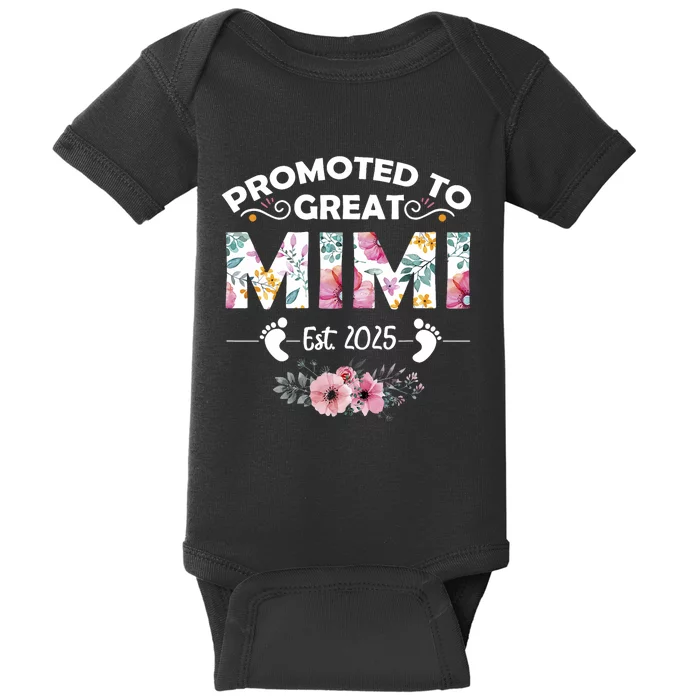 Promoted To Great Mimi Est 2025 First Time Mimi Baby Bodysuit