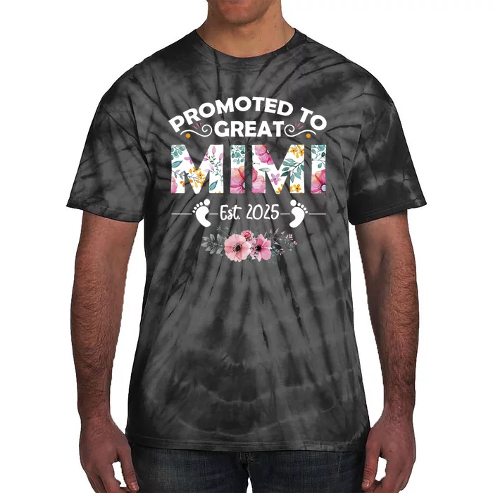 Promoted To Great Mimi Est 2025 First Time Mimi Tie-Dye T-Shirt