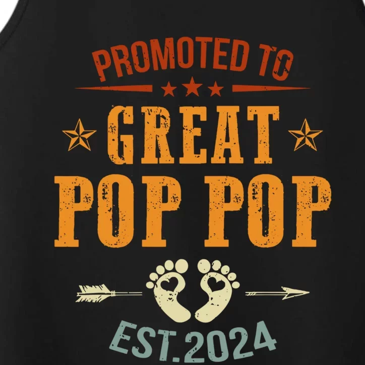 Promoted To Great Pop Pop Est 2024 Soon To Be Pop Pop Cool Gift Performance Tank