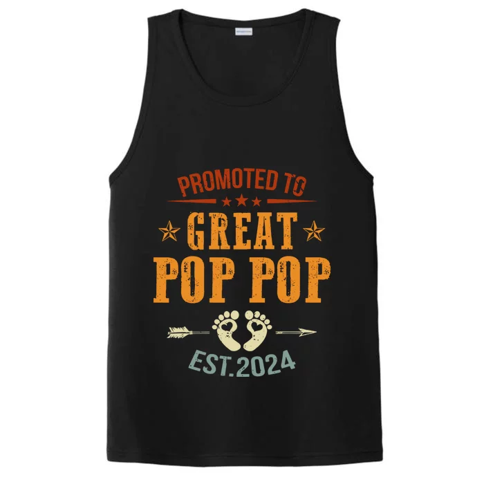 Promoted To Great Pop Pop Est 2024 Soon To Be Pop Pop Cool Gift Performance Tank