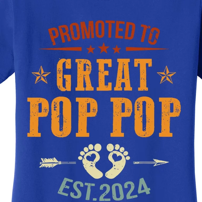 Promoted To Great Pop Pop Est 2024 Soon To Be Pop Pop Cool Gift Women's T-Shirt