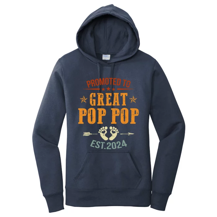 Promoted To Great Pop Pop Est 2024 Soon To Be Pop Pop Cool Gift Women's Pullover Hoodie