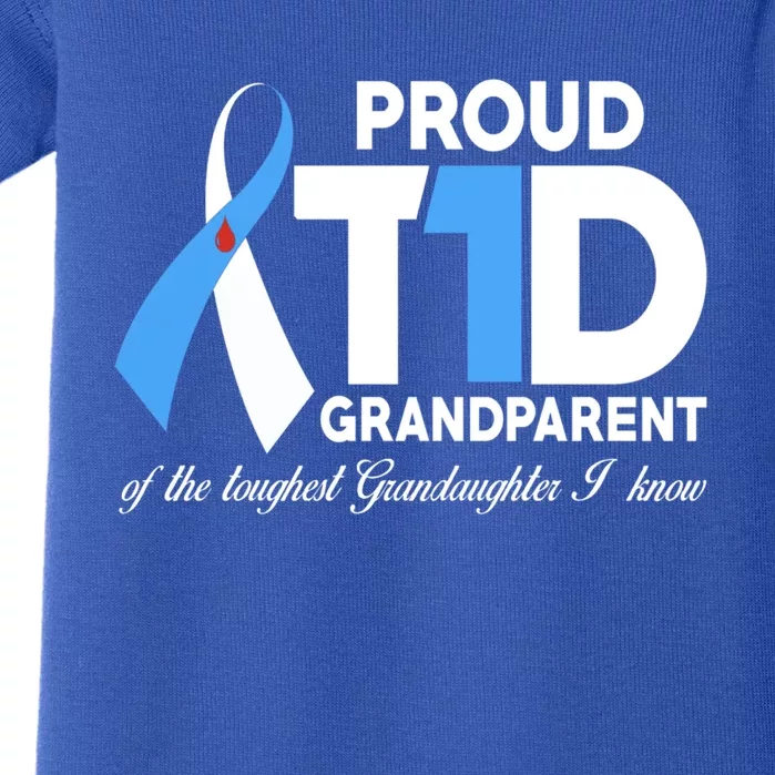 Proud T1d Grandparent Of Granddaughter Diabetes Awareness Gift Baby Bodysuit