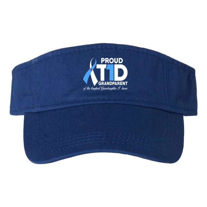 Proud T1d Grandparent Of Granddaughter Diabetes Awareness Gift Valucap Bio-Washed Visor