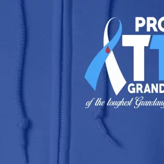 Proud T1d Grandparent Of Granddaughter Diabetes Awareness Gift Full Zip Hoodie