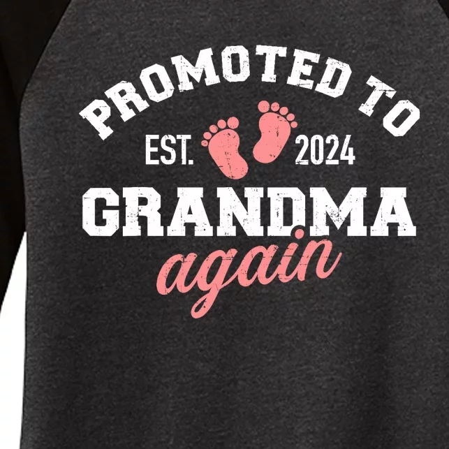 Promoted To Grandma 2024 Again Women's Tri-Blend 3/4-Sleeve Raglan Shirt