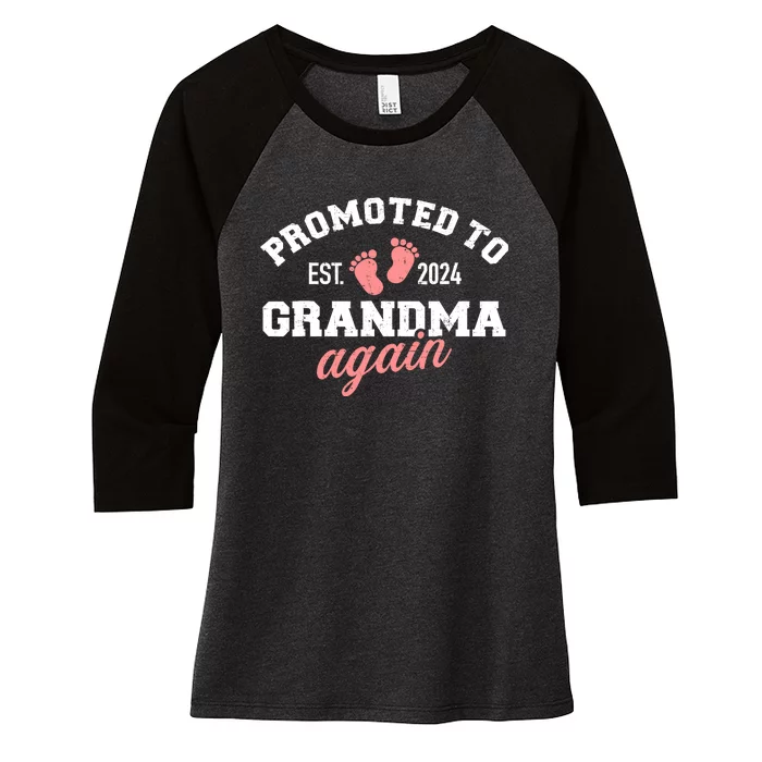 Promoted To Grandma 2024 Again Women's Tri-Blend 3/4-Sleeve Raglan Shirt