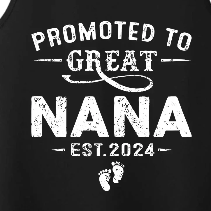 Promoted To Great Nana 2024 Mothers Day First Time Mom Performance Tank