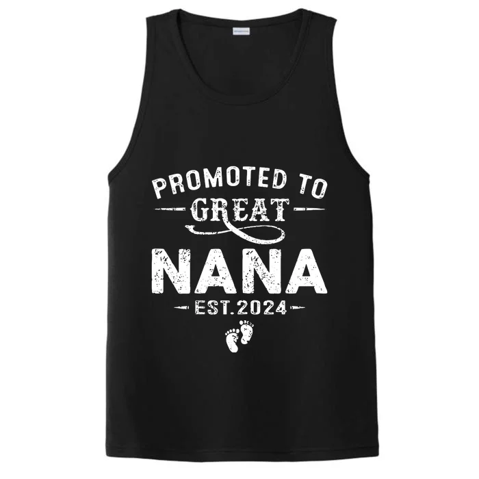 Promoted To Great Nana 2024 Mothers Day First Time Mom Performance Tank