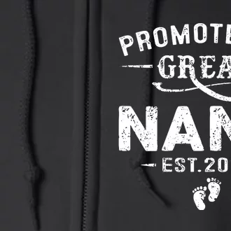 Promoted To Great Nana 2024 Mothers Day First Time Mom Full Zip Hoodie