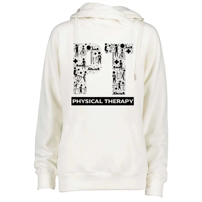 Physical Therapy Gait Training Physiotherapy Therapist Gift Womens Funnel Neck Pullover Hood