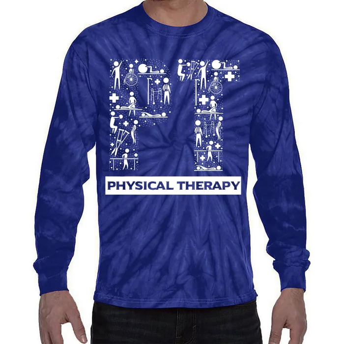 Physical Therapy Gait Training Physiotherapy Therapist Gift Tie-Dye Long Sleeve Shirt