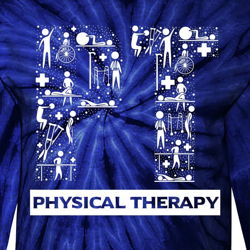 Physical Therapy Gait Training Physiotherapy Therapist Gift Tie-Dye Long Sleeve Shirt