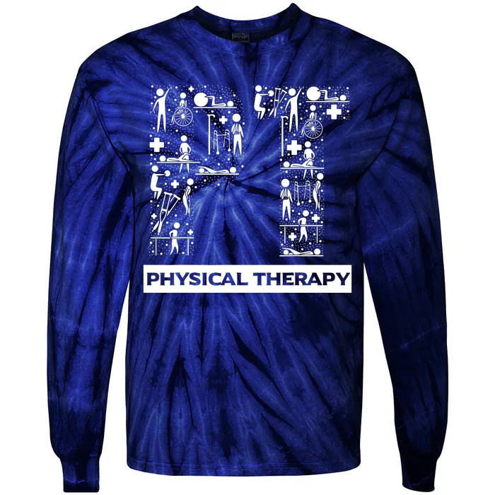 Physical Therapy Gait Training Physiotherapy Therapist Gift Tie-Dye Long Sleeve Shirt