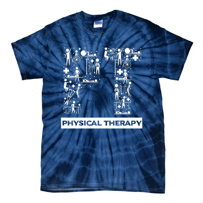 Physical Therapy Gait Training Physiotherapy Therapist Gift Tie-Dye T-Shirt